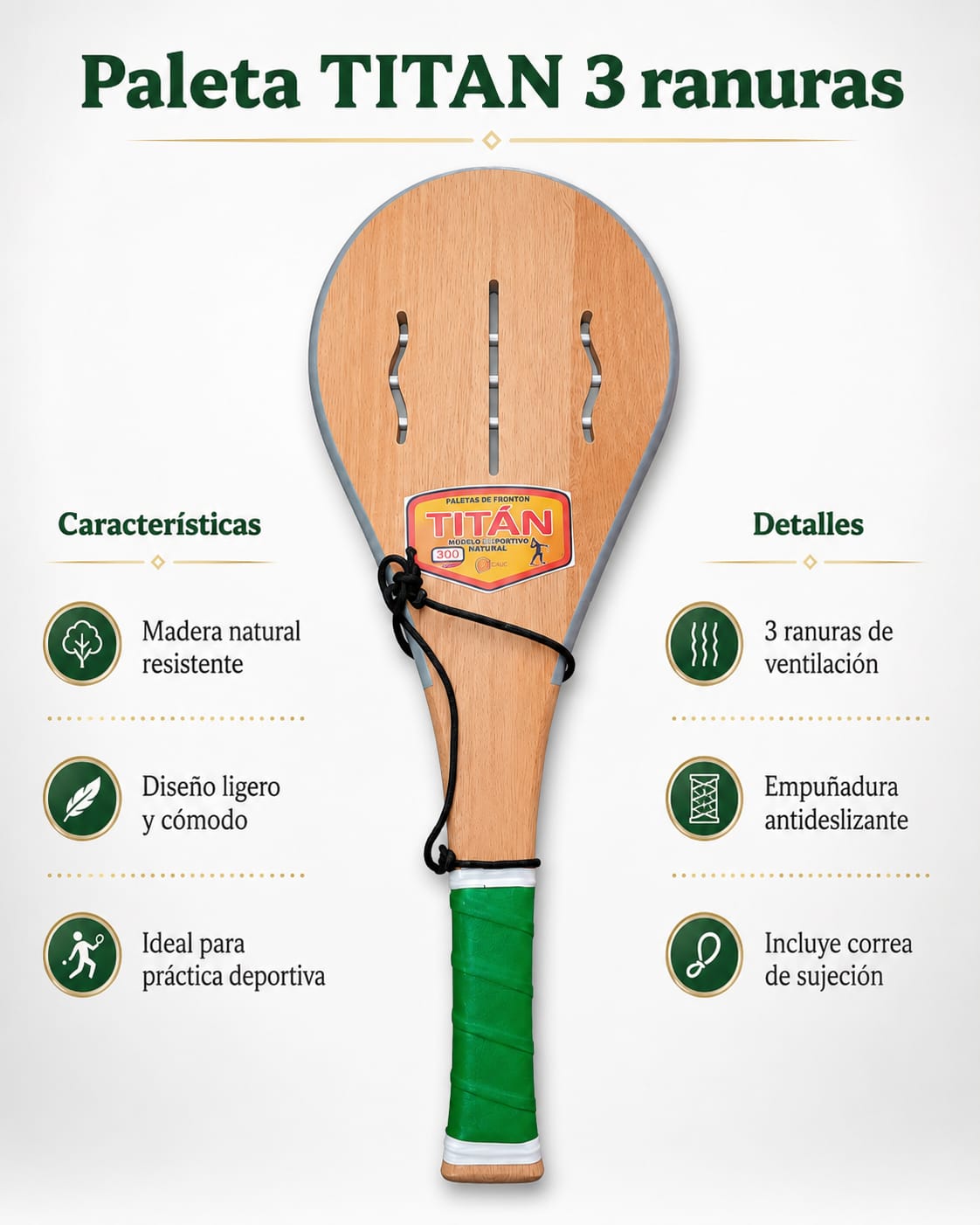 PALETA FRONTON TITAN 3 RANURAS
